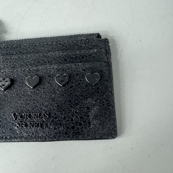 VICTORIA SECRET METALLIC CRACKLE HEART KEYCHAIN CARD CASE - Picture 5 of 14